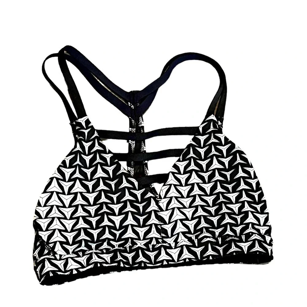Victoria’s Secret Sports Bra Size XS Black White Workout Yoga